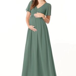 Azazie Eucalyptus Maternity bridesmaid dress